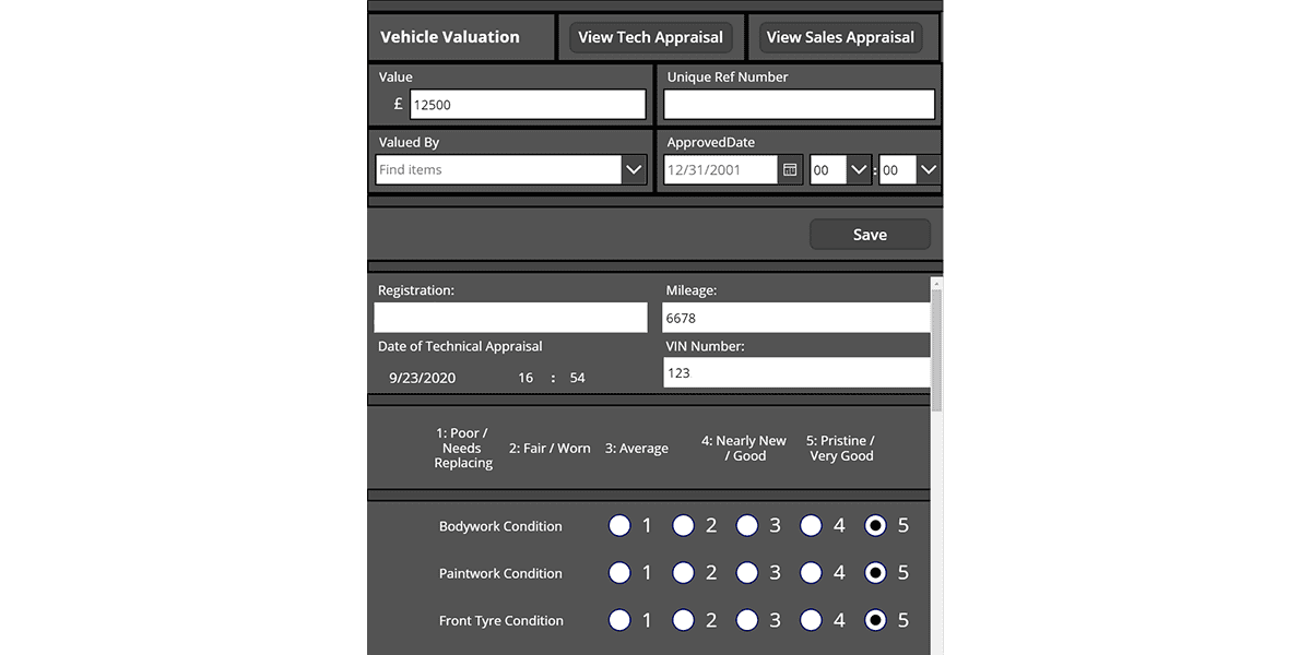 valuation powerapp