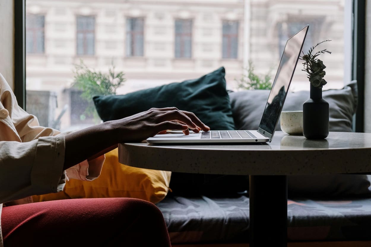 Hands on laptop